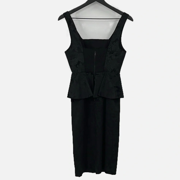 Alice + Olivia Yodi Square Neck Peplum Dress in Black - Size 0 (measured) - Picture 6 of 10
